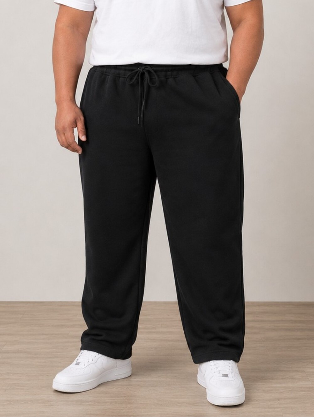 Men’s Black Fleece Jogger Sweatpants XXL Drawstring Activewear Lounge Pants NWT